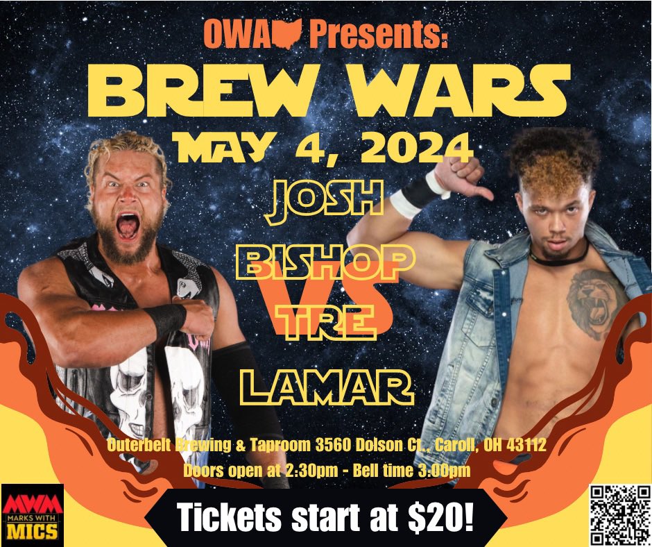 💥ICYMI💥

The Intense Icon takes on OWA's first ever Champ at BREW WARS!

Join us Saturday, May 4th for 
LIVE pro wrestling!
Doors open: 2:30pm
Bell time: 3:00pm

🎟tinyurl.com/outerbelt4

#OWABrew #BrewWars #outerbeltbrewing 
#liveprowrestling #prowrestling 
#indiewrestling
