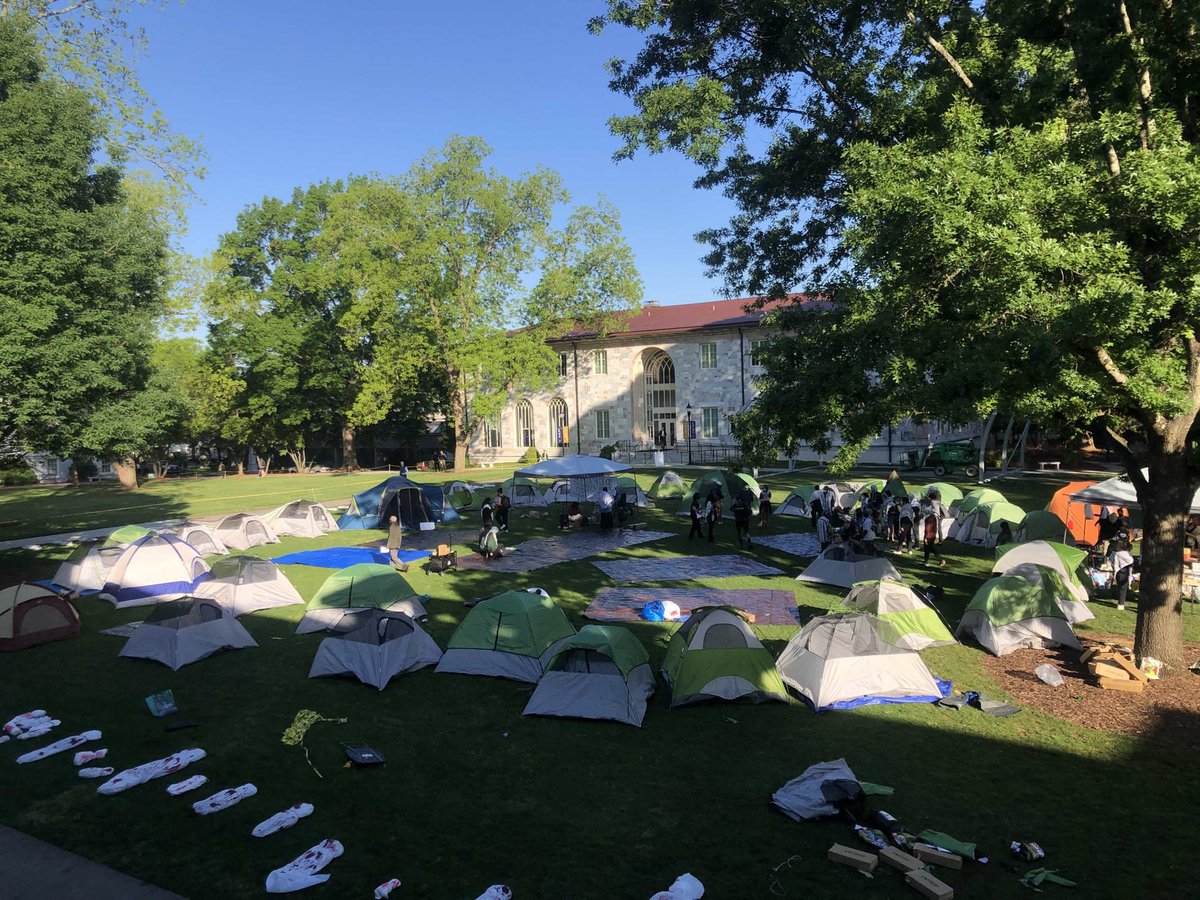 BREAKING—Protesters in Atlanta have established an encampment in the Emory quad to demand that the university divest from Israeli apartheid and the “Cop City” project.

Their efforts join the movement of anti-genocide protest encampments on campuses across the country.