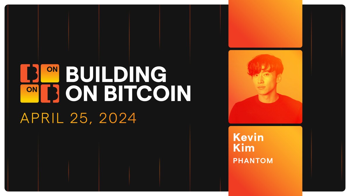 Building on Bitcoin with @kevin0kim 🟧 Kevin is the Staff Product Manager @Phantom 🧡 Join Kevin and other speakers today 👇 youtube.com/live/SHGXSSDvP…