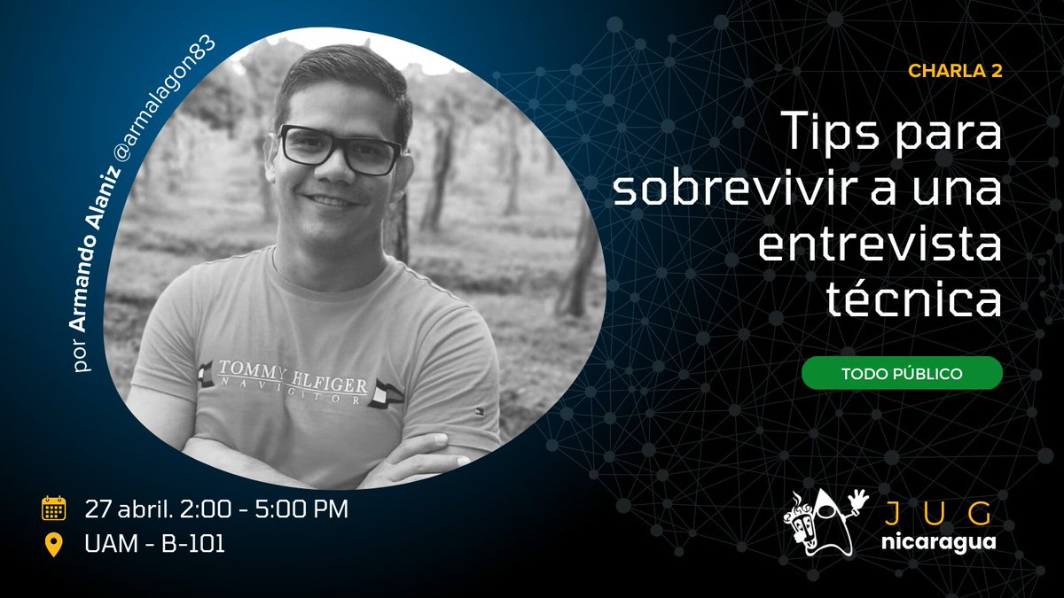 jugnicaragua's tweet image. Buen día "Desarrolladores" !,  ¿ya tomaron su café? , solo paso a recordarles nuestra reunión presencial mensual de este sábado 27.  ☕
Y recuerden la IA es una TOOL no la solución. Aprendan ingles!!, chao!
LIKN registro 🔗: meetup.com/jug-nicaragua/…
#JUGEvents #javacomunidad