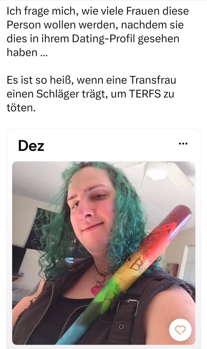 Terfs wollen angeblich den Tod von Transmenschen. Auch das wurde einfach nur behauptet und wie skrupellos niederträchtig das ist, sehen wir zB hier: