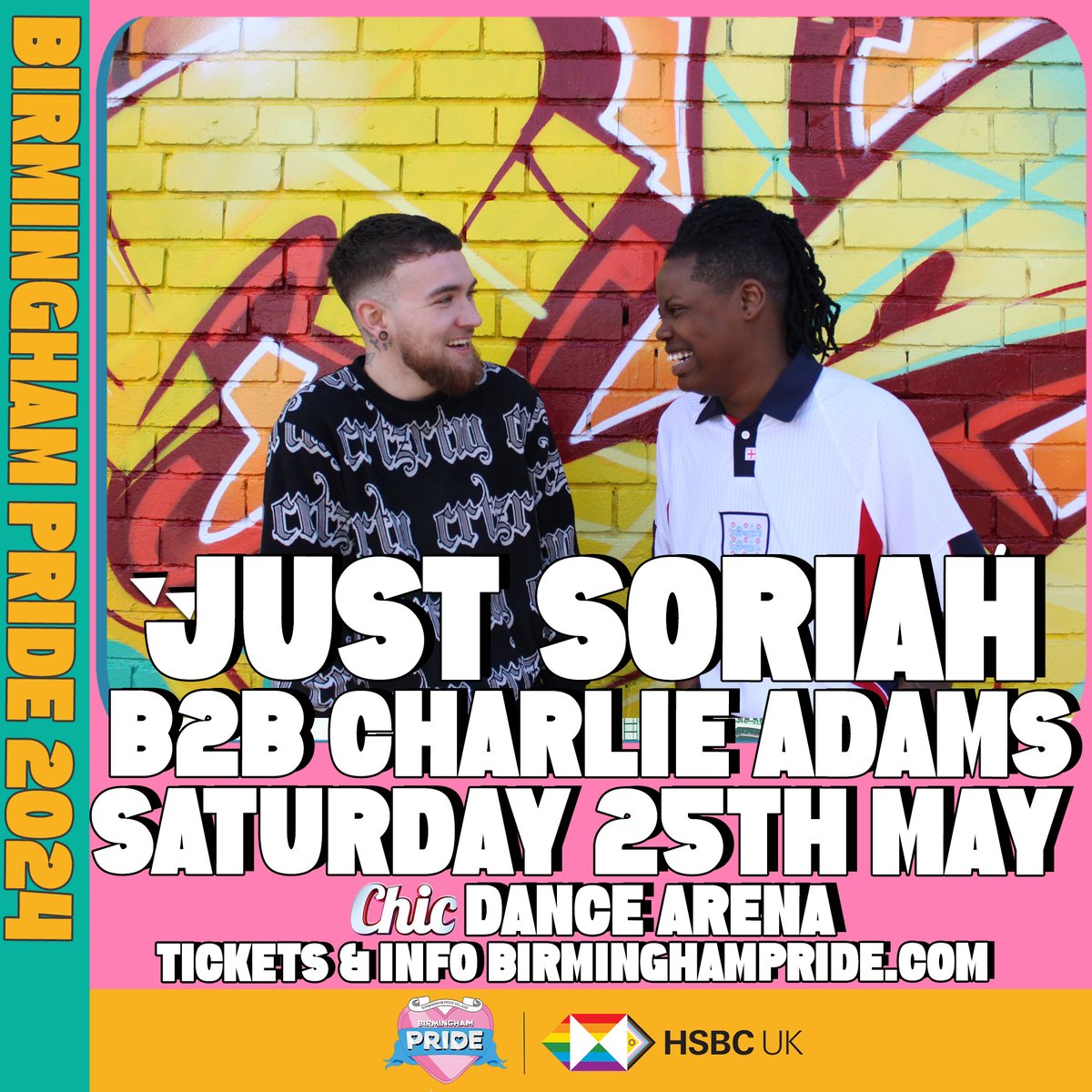 🪩 CHIC DANCE ARENA IS BACK AT BIRMINGHAM PRIDE 2024! 🪩 📣 Exciting news! We've teamed up with the legendary Brum Dance Club ' Chic Birmingham ' to resurrect the iconic CHIC DANCE ARENA at Birmingham Pride 2024! 🎧 Check out our Saturday lineup 🎧