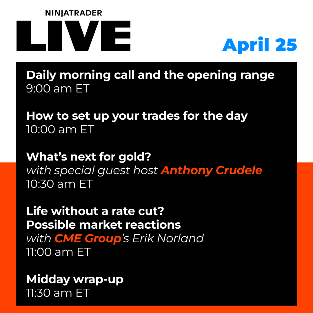 Legends only on #NinjaTraderLive today. First, @AnthonyCrudele joins us to discuss potential upcoming moves in the gold market. Then, @CMEGroup's Erik Norland will chat with us about possible market reactions to an unchanged Fed interest rate. Watch: bit.ly/3Jv6J0V