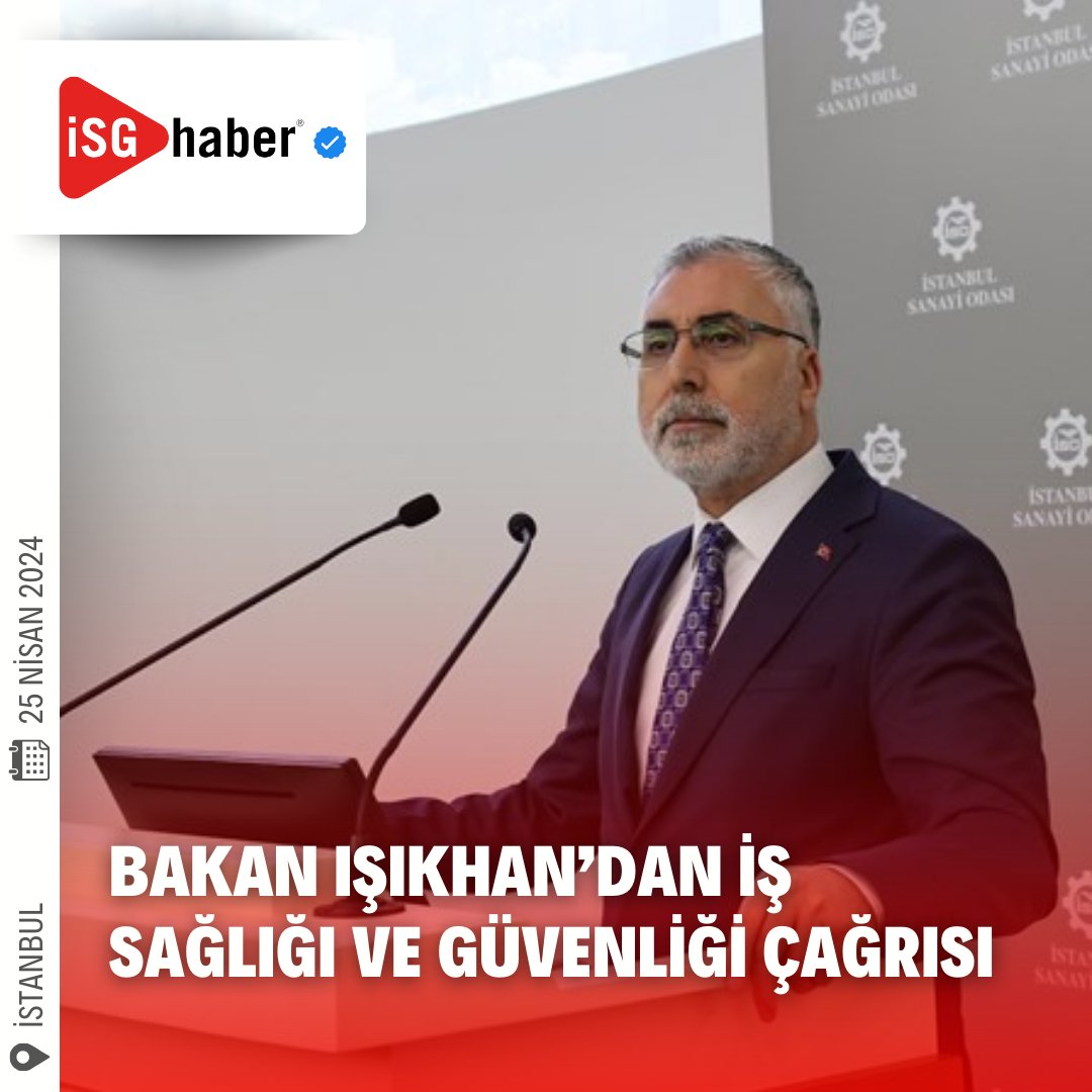 🗣️ Bakan Işıkhan’dan İş Sağlığı ve Güvenliği Çağrısı ⛑️ 📌 Haberin Devamı: isghaber.com.tr/haber/bakan-is… @csgbakanligi @isggmmedya @isikhanvedat #isghaber #isg #haber #gündem #haberker #sondakika #çalışma #sosyal #güvenlik #bakan #ışıkhan