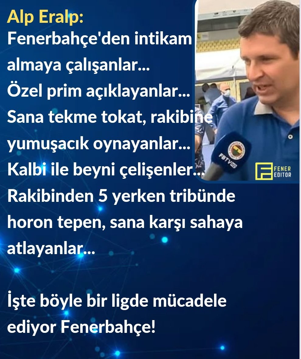 Alp Eralp: İşte böyle bir ligde mücadele ediyor Fenerbahçe!