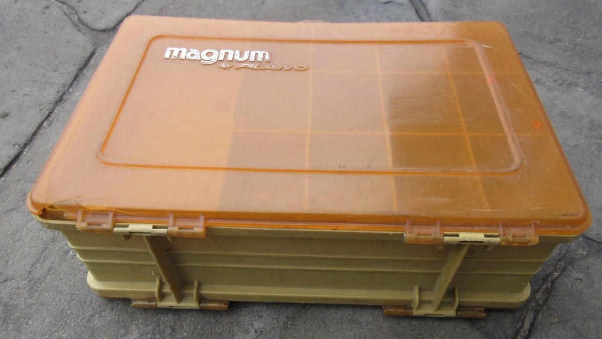Vintage Magnum by Plano Fishing Lure Tackle Box Double Sided brown Model 1126 ebay.com/itm/2355108172…… #eBay via @eBay