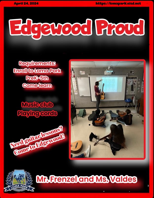 Join our Edgewood family! With so much to offer, each campus is designed to meet diverse interests. Take a look into one of our many clubs @LomaParkES. Here to serve, here to make lifelong connections. @Eisdofsa  #Music #EdgewoodProud #KSATnews