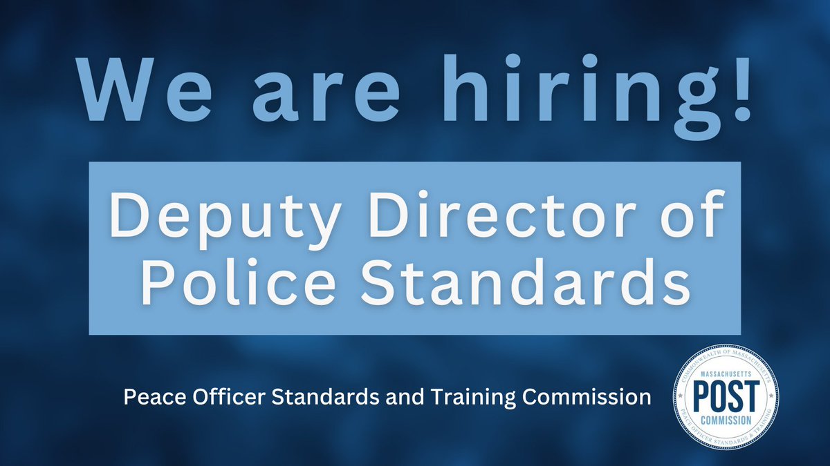 POST is #hiring a Deputy Director of Police Standards! Learn more here: mass.gov/info-details/j…