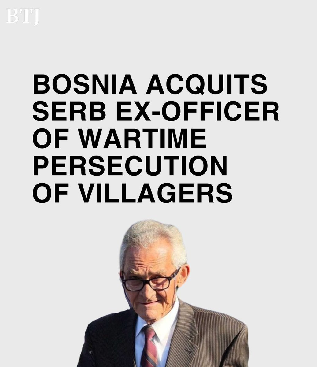 Former Bosnian Serb Army officer Mile Ujic was cleared of commanding troops who persecuted Bosniak civilians during an attack on a village in the Rogatica area in 1992. Read more 👇 balkaninsight.com/2024/04/25/bos…