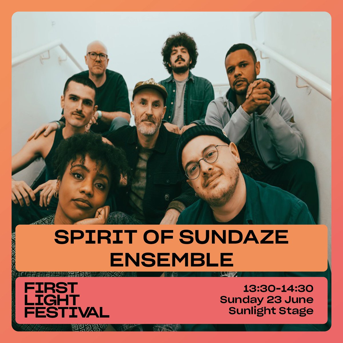 Spirit of Sundaze Ensemble is a live music project curated by Secretsundaze, a party, record label and dance music community founded over 20 years ago by DJ/production duo James Priestley & Giles Smith. Revel in their reimagined hits when they perform on Sunday 23 June!