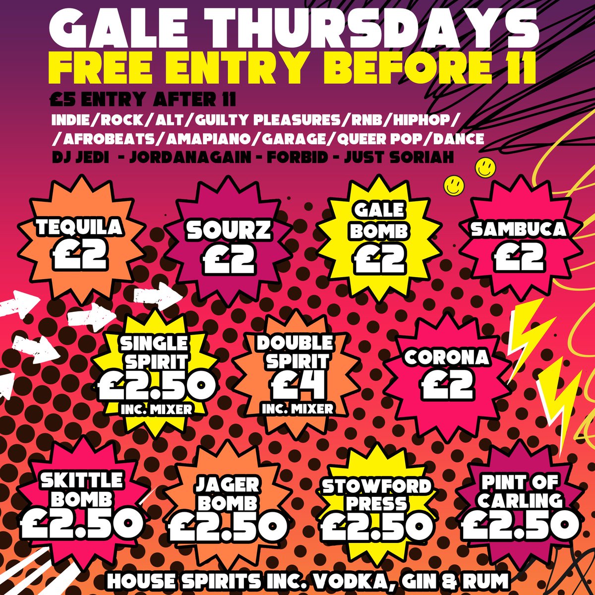 🪩 GALE THURSDAYS 🪩 🕚 FREE ENTRY BEFORE 11PM - £5.00 AFTER 🎶 Main Middle: POP and INDIE 💃 Room 4: HOUSE and QUEER DANCE 🔝 Top Floor: RnB, HIPHOP, BASHMENT, AFROBEAT, AMAPIANO, and GARAGE 🎉✨ #GaleThursdays #NightingaleClub #thursdaynightout