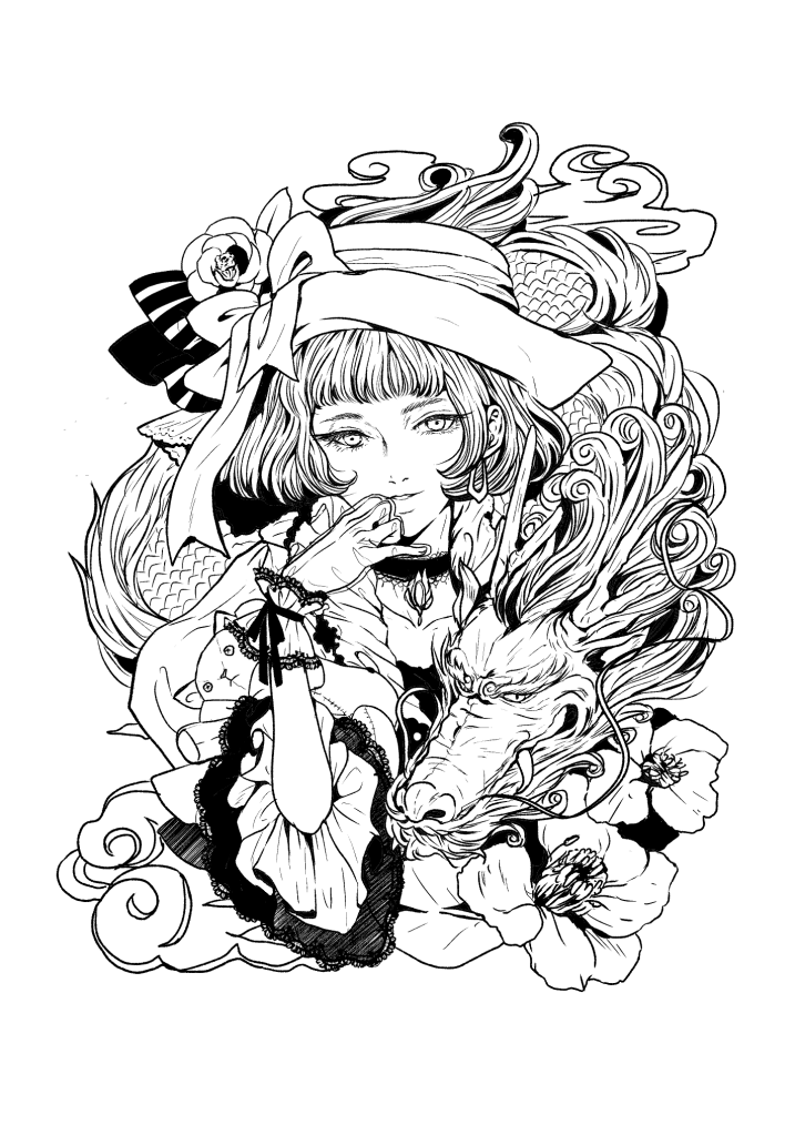 「下書き→線画→色塗り(計6.5時間)」|湊きよひろのイラスト
