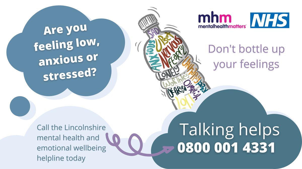 Are you feeling low, anxious or stressed? You are not alone. Call Lincolnshire's 24/7 mental health and emotional wellbeing helpline for support at 0800 001 4331. #StressAwarenessMonth