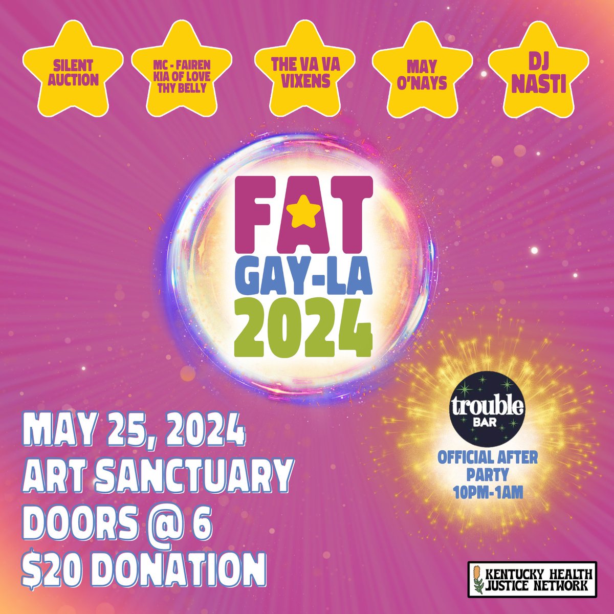 The countdown begins! ⏳ Join us on May 25th at Art Sanctuary for the KHJN FAT Gay-La. After the show, keep the party going at Trouble Bar! Get your tickets today at bit.ly/FATGayLa24 #KHJNGayla