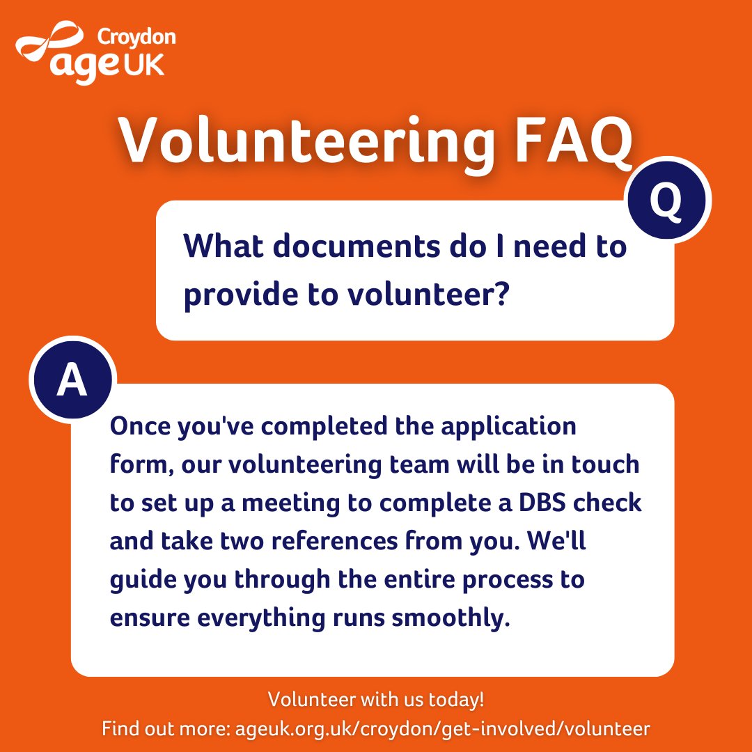 We're here to support you every step of the way as you apply to #volunteer! Once you've filled out the volunteer application form, you can expect our friendly #volunteering team to be in touch. They'll talk you through DBS check, references & next steps. bit.ly/49Ts9R0