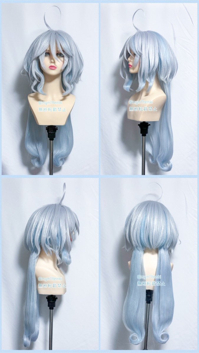 mym11tenki's tweet image. #まゆめズラ工房
…
【依頼品】
原神
フリーナ・ドゥ・フォンテーヌ
ウィッグ
…
依頼者様より送付頂いたキャラウィッグのスタイリング。
ボンド使用無し、アホ毛も後ろ髪のくるん➰もふかしで製作しています。
見辛いけど、2色毎に分けてスタイリングしています。
#WigTutorial #WigCosplay