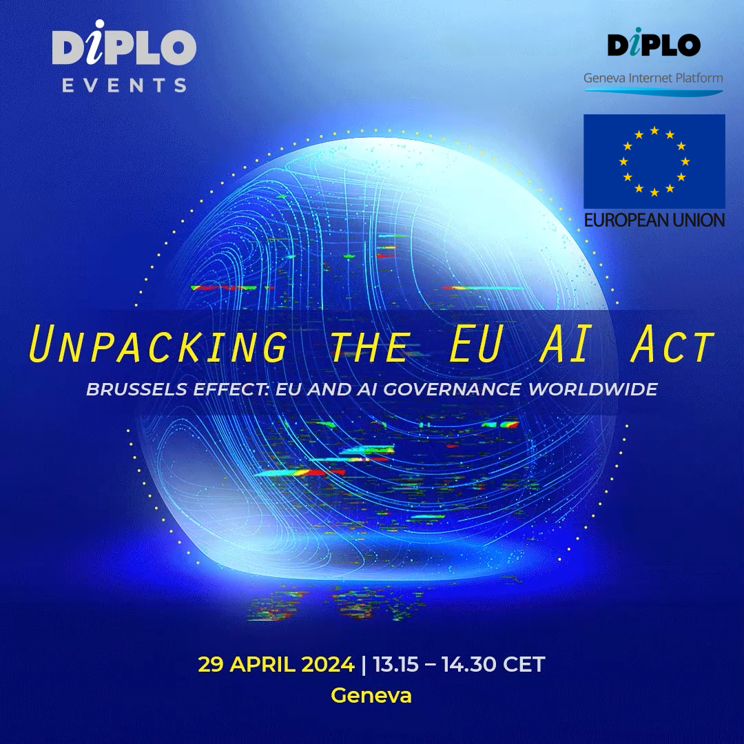 🗓️ 29 April | Geneva I 📍WMO Building. Join us for a discussion on the EU AI Act with experts and get key insights on AI governance and its global impact. Register now and reserve your spot! ⬇️ diplomacy.edu/event/unpackin… . . #DiploEvents #EUAIACT #EU #AI #AIgovernance…