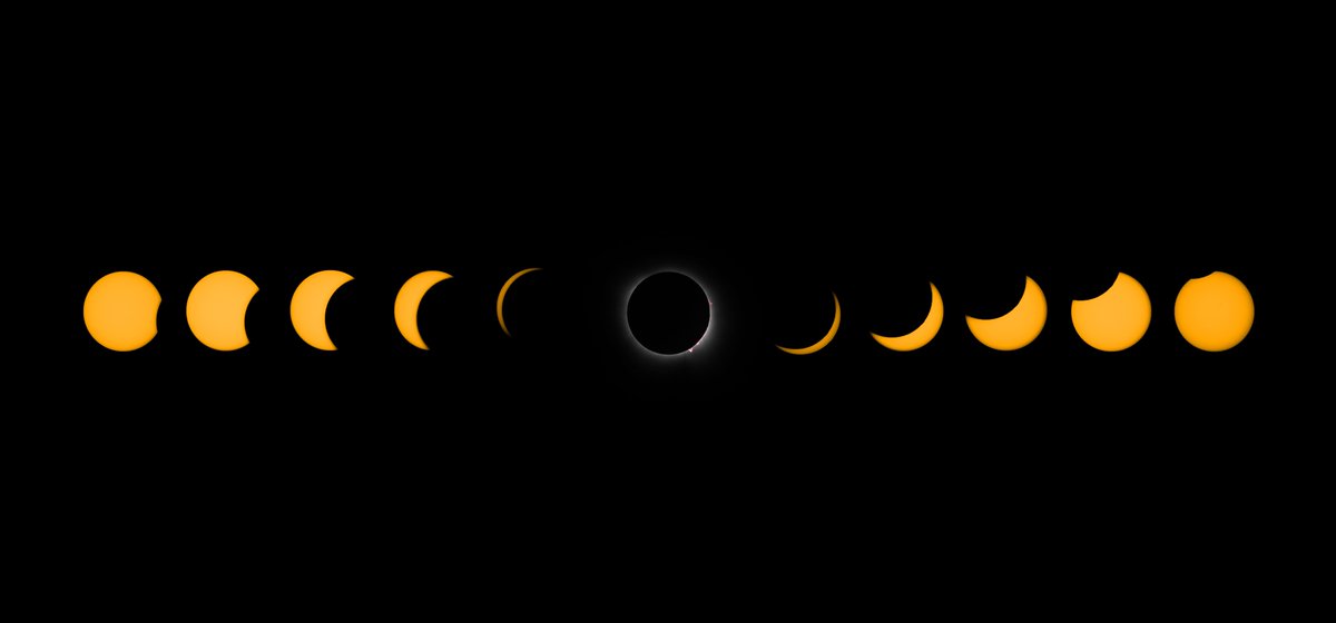 MattKik's tweet image. A composite of photos I took during the eclipse. 
#SolarEclipse2024