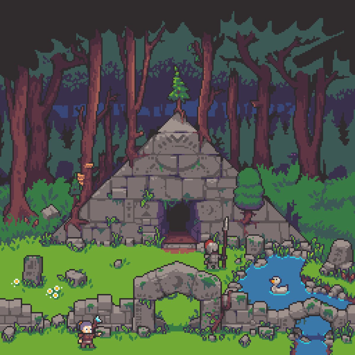 🌲Forest Pyramid ft. Birb🪿
An oldie from the vault…
#pixelart