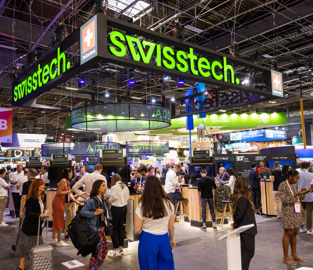 Switzerland is back at #VivaTech! 🇨🇭

Step into their #swisstech booth & discover why Switzerland is home field of #sportech! 
You’ll also meet cutting-edge Swiss startups leading the way in Cleantech, Digital Health, Medtech, AI, and Robotics 🚀