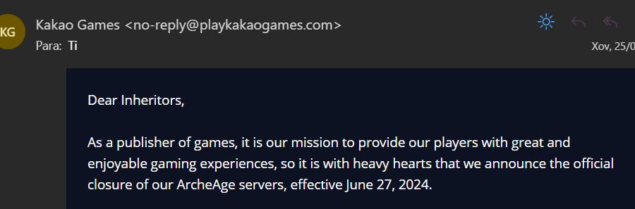 Crónica de una muerte anunciada.

Pena de juego tan mal llevado, todo por el money. Ya me extrañaba que durase tanto...

#archeage