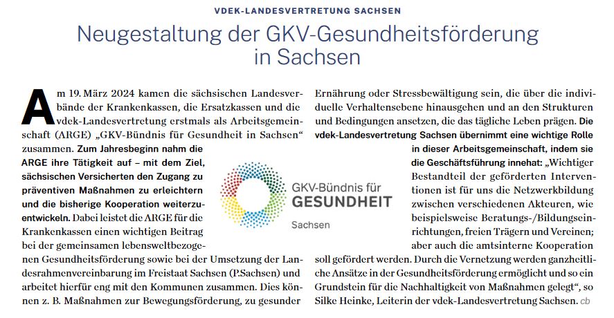 #Lektüretipp 📚 In der Rubrik #regionalstark im neuen #ersatzkassemagazin stellen wir die Neugestaltung der #GKV-Gesundheitsförderung in #Sachsen vor. Was hat es auf sich mit der #ARGE '#GKVBündnisFürGesundheit' im Freistaat? #Krankenkassen #Ersatzkassen #Prävention