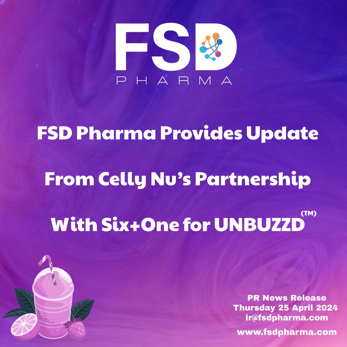 FSD Pharma Provides Update from Celly Nu’s Partnership with Six+One for UNBUZZD(TM)

#Drinks #Beverages #Beverageindustry #Bevsource #Unbuzzd #CellyNu #SixONE #Nasdaq #CSE #Investors #Update #Business #Markets #USA #Canada #Northamerica

accesswire.com/856251/fsd-pha…