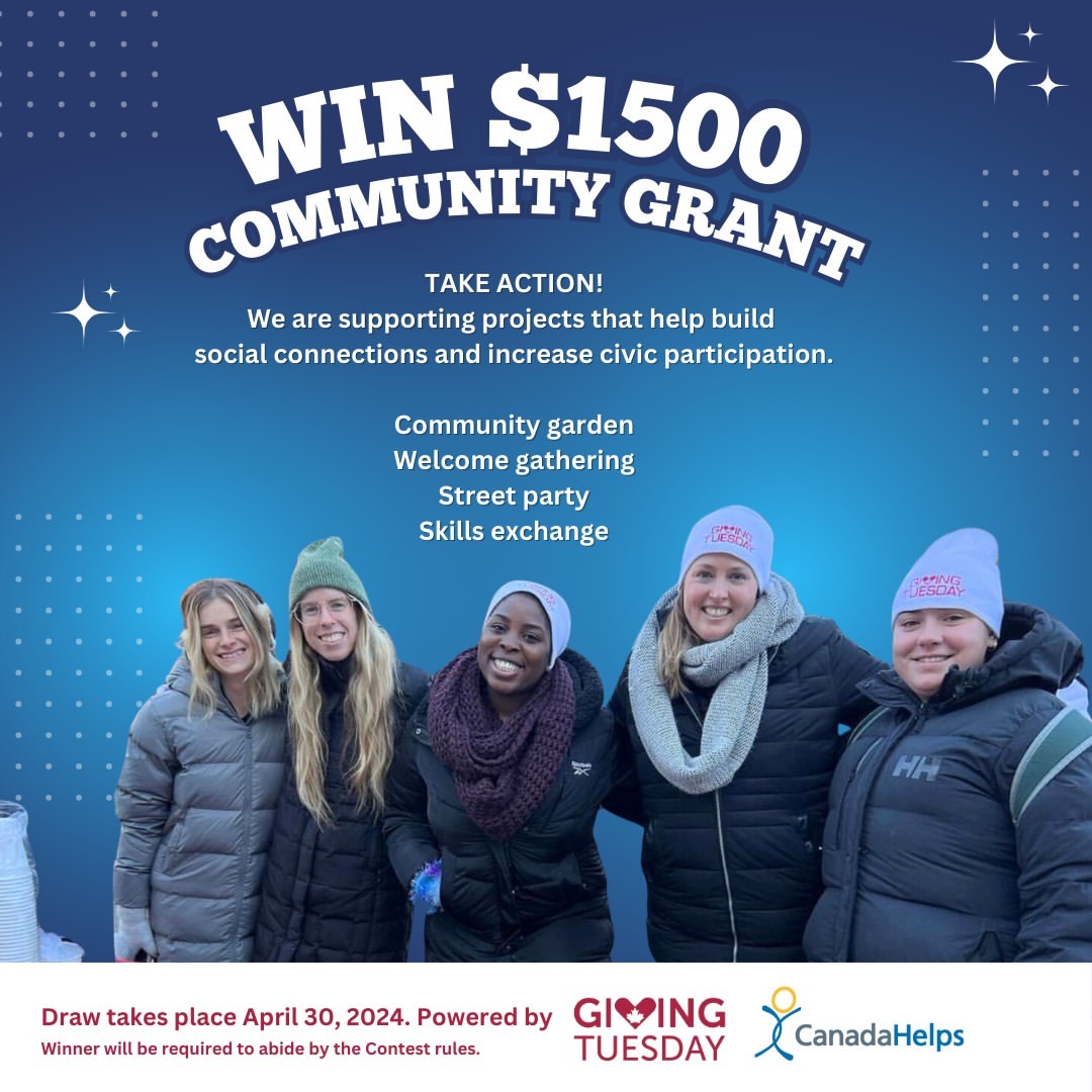 Do you have an idea for a project that could bring people together, foster social connections, or boost civic engagement? GivingTuesday Canada has teamed up with @CanadaHelps to give you the chance to win $1500 to support your project. Find out more bit.ly/3vYBR69