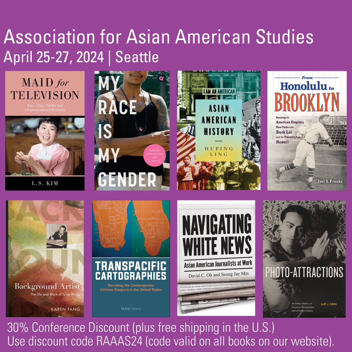 Visit us at the Association of Asian American Studies Conference. 30% conference discount (+ free U.S. shipping). Use discount code: RAAAS24 rutgersuniversitypress.org/association-of… #AAAS24 #AsianAmerican