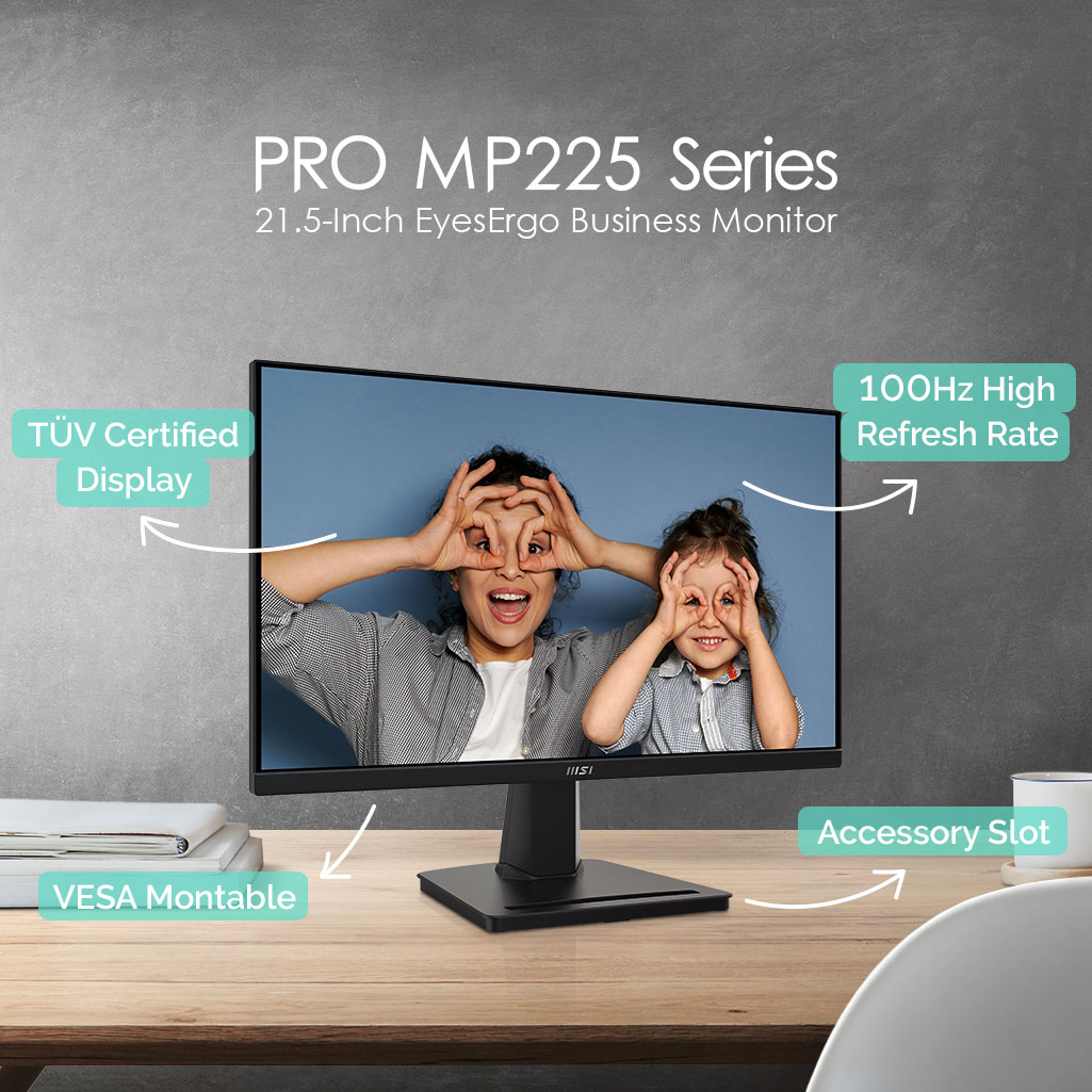 Display your documents or working materials more smoothly and reduce eye strain when working long hours with PRO MP225 Series monitor💼
✅100Hz refresh rate
✅ TÜV certified display
✅ MSI Eye-Q Check

Learn more👉 msi.gm/mp225

#ProSeries #Monitor #EyesErgo