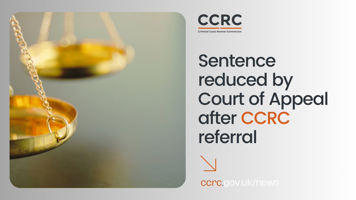 NEWS: A man’s sentence has been reduced by the Court of Appeal after time spent on remand in a foreign prison was not deducted. Read more on our website 👉 ccrc.gov.uk/news/sentence-… #courtofappeal #prisonsentence #miscarriageofjustice #cjs