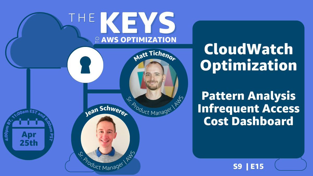 We are diving into CloudWatch with the service team themsleves! Join us on buff.ly/2IcvRZH 16:00pm GMT+1 | 08:00am PST
#finops #costoptimization #cloudwatch #aws