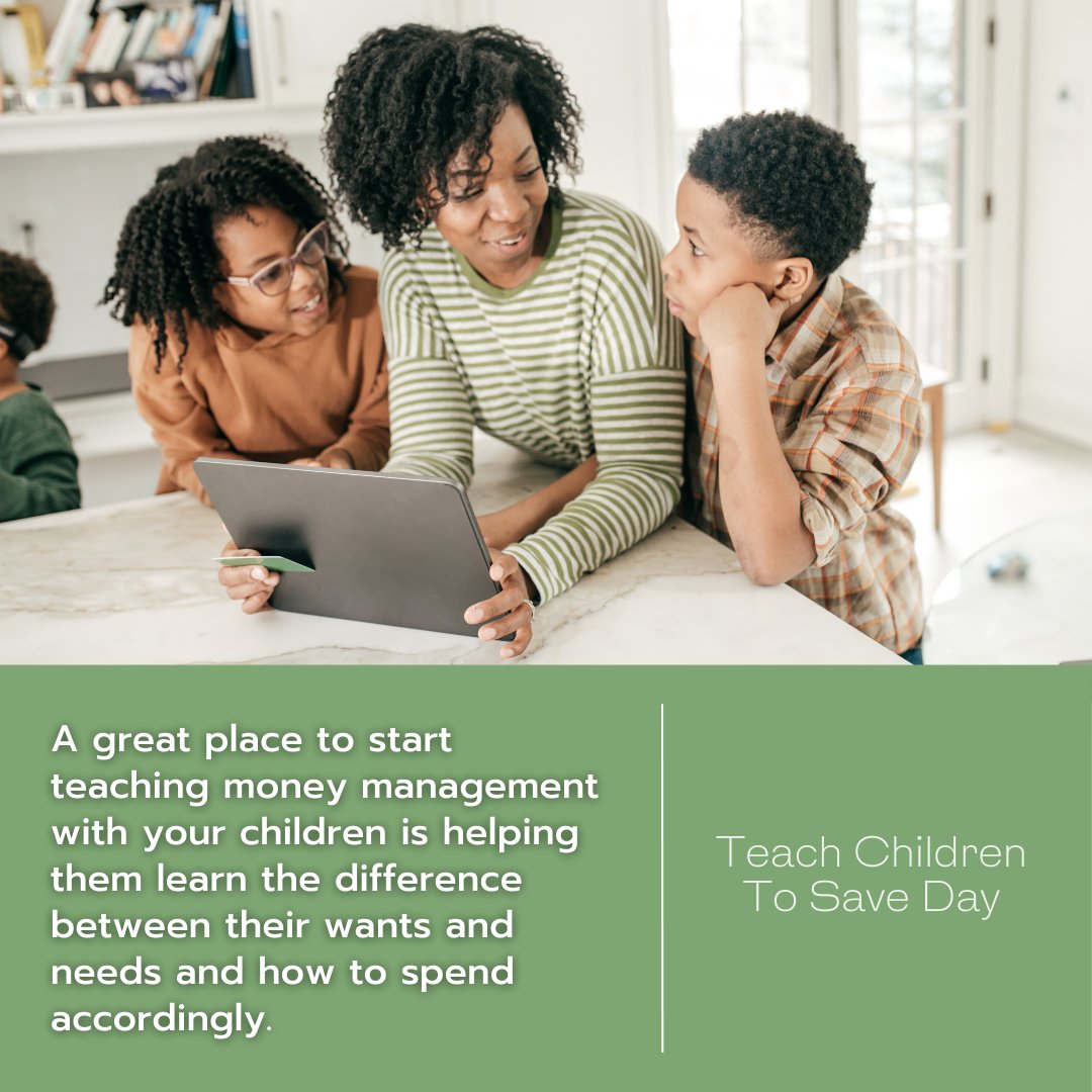 Today is #TeachChildrenToSaveDay! One of our tips for a child still learning about the value of a dollar is to have them track their spending of allowance or job money. This can help them build self-discipline and patience.