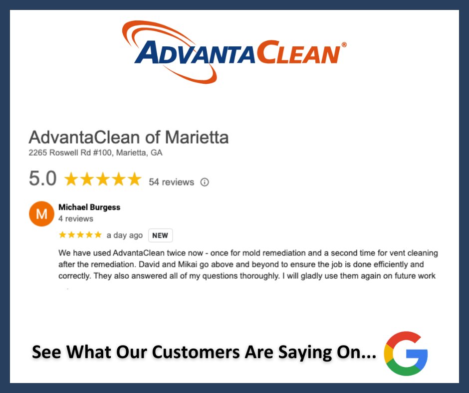 🌟 Huge thanks to our fantastic customer for taking the time to share your positive experience! Your kind words inspire us to strive for excellence every day. At AdvantaClean of Marietta, your satisfaction is our priority. Thank you for choosing us! #CustomerLove #ThankYou
Wr ...