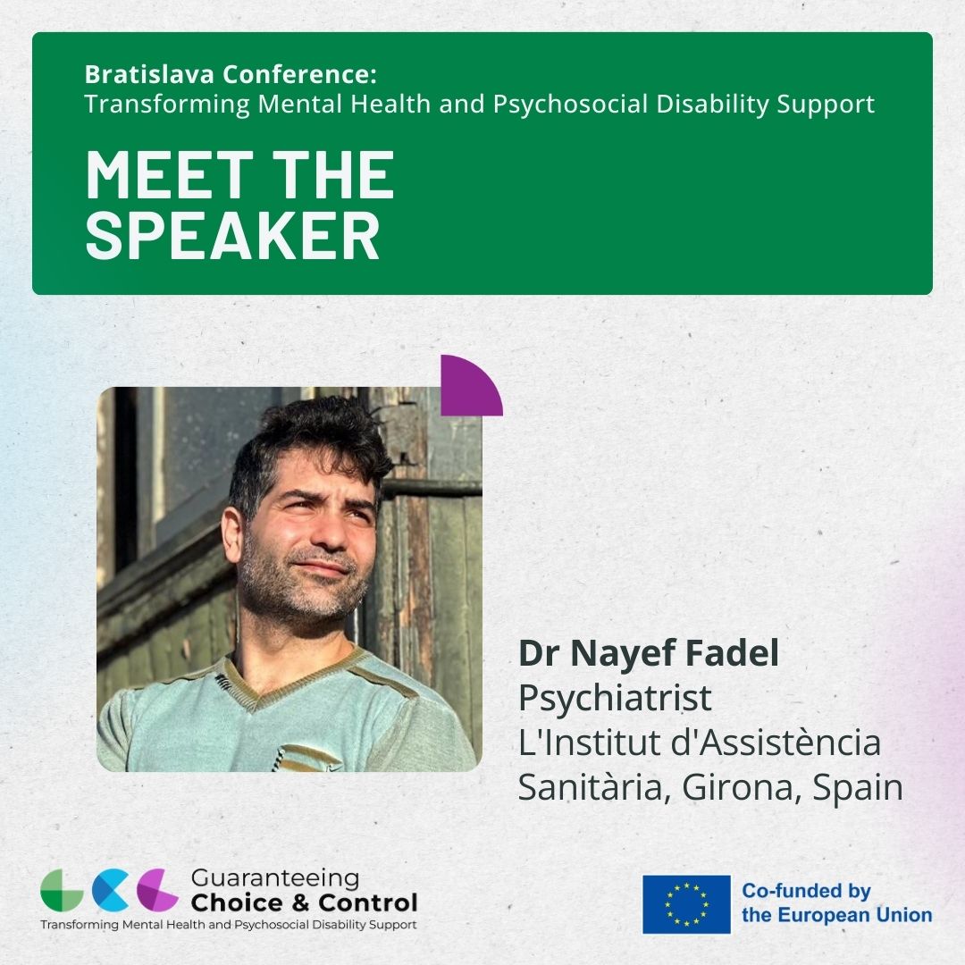 If we want to guarantee choice and control in mental health support, we need to champion services that put the person + community at the centre. Dr Nayef Fadel is a psychiatrist who has been practicing this approach for 10 years in Girona. Catch him on Panel 2 on Monday 20 May!