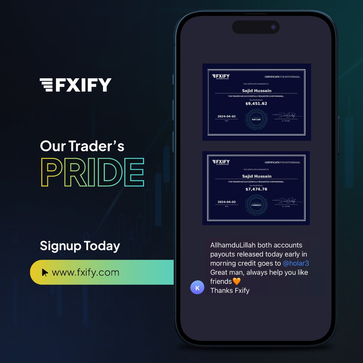 ⭐⭐⭐⭐⭐ A Satisfied Trader's Experience! If you're looking for a prop firm that puts you first, FXIFY is the way to go!