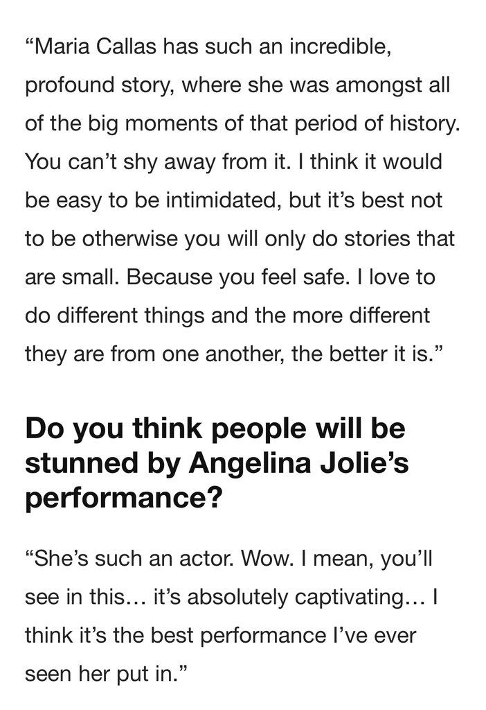 Stephen Knight, screenwriter for Maria. You may remember seeing him on set during the Paris shoot.  #mariacallas

“You’ve also written Maria, with Angelina Jolie playing opera singer Maria Callas. What drew you to that? She’s such an iconic figure…”