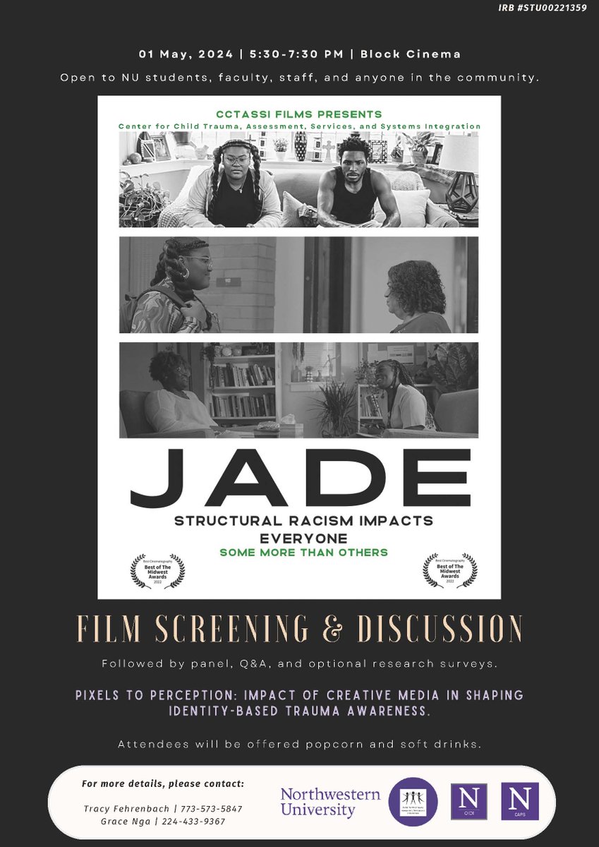 Meet us at the Block Cinema next Wednesday, May 1st at 5:30pm for a screening of JADE. 

For more information, visit ow.ly/bHrb50RnGwx