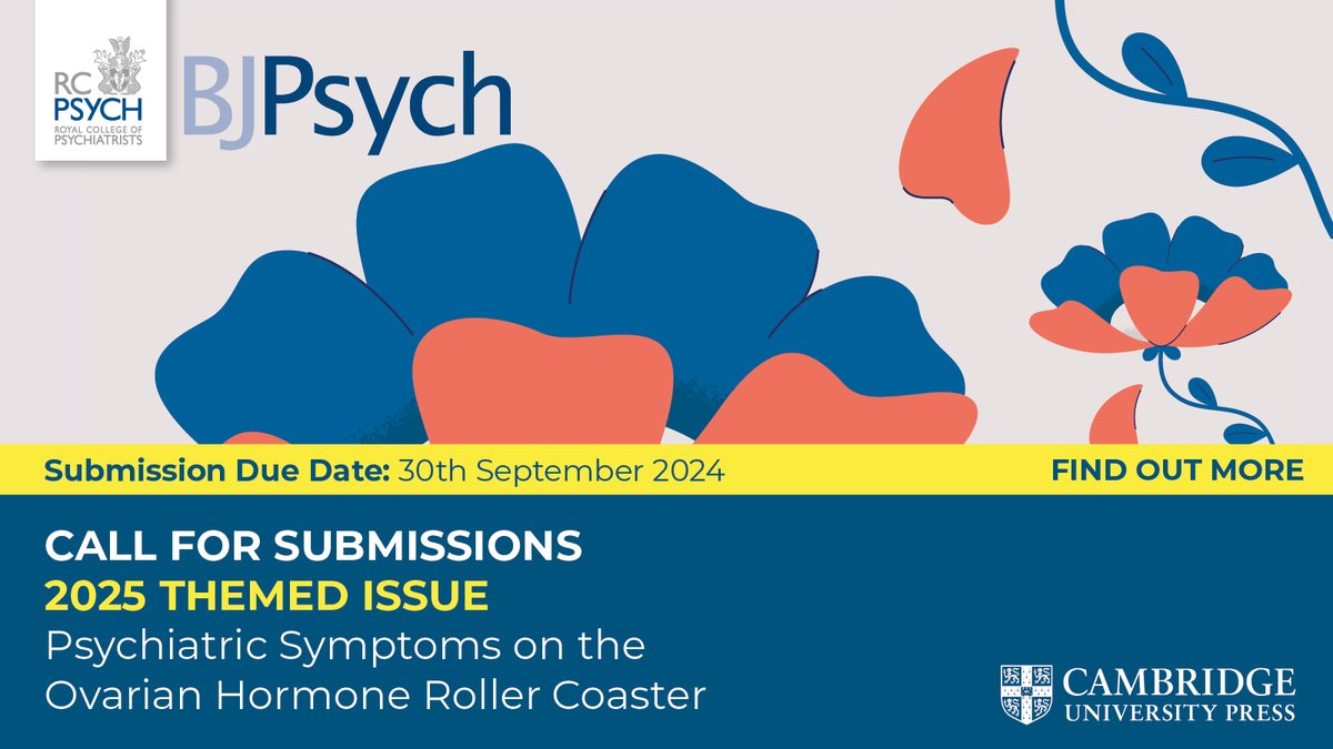 💛 #BJPsych is calling for papers for its 2025 special issue on 'Psychiatric Symptoms on the Ovarian Hormone Roller Coaster' Find out more 👉cup.org/4aVYRC4 @rcpsych @TheBJPsych @womeninmindUK #PsychTwitter #psychiatry