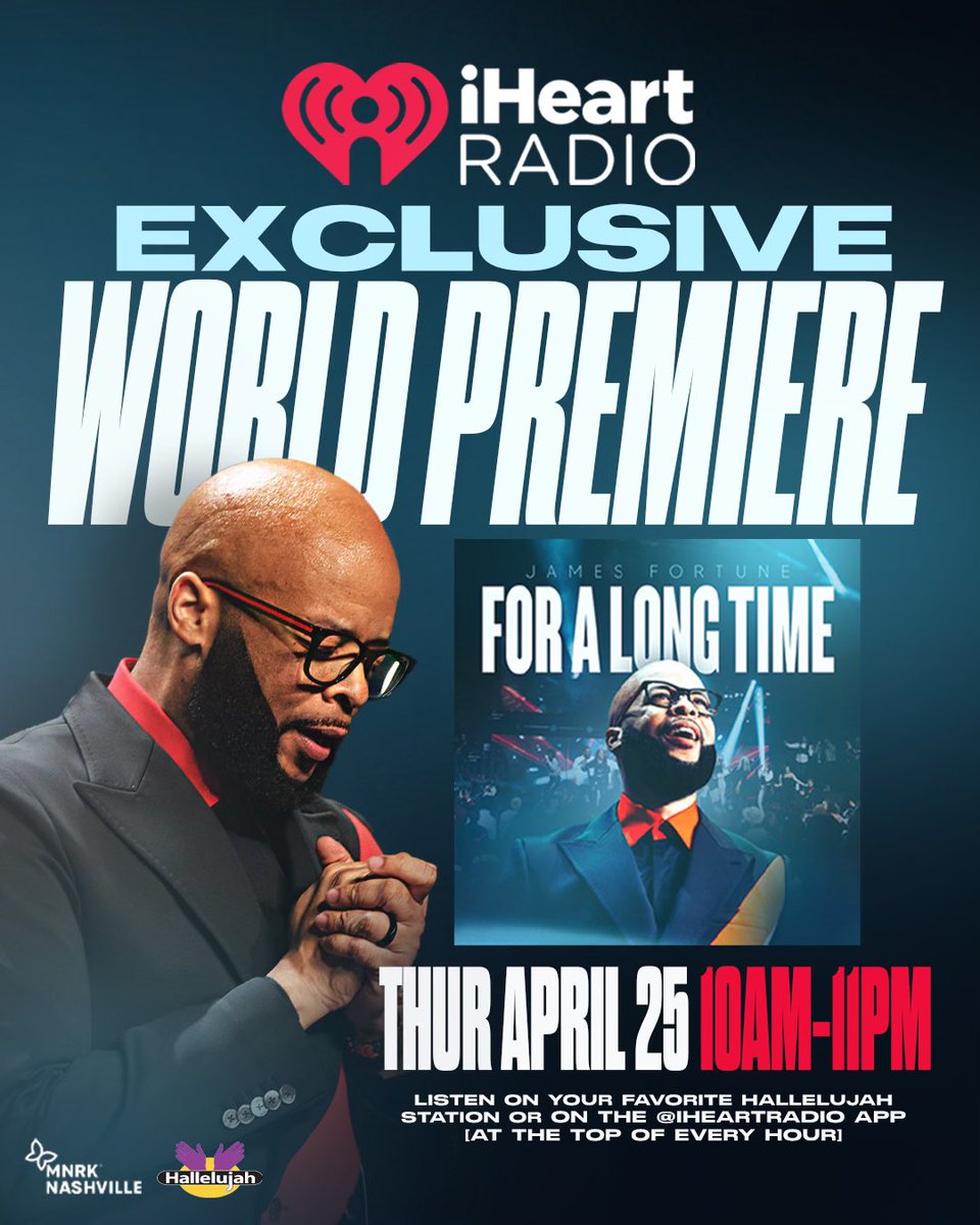 Check out the world premiere of @MrJamesFortune’s new song, “For A Long Time” across @iHeartRadio’s gospel stations! Listen now:  ihr.fm/GospelX at the top of every hour today!