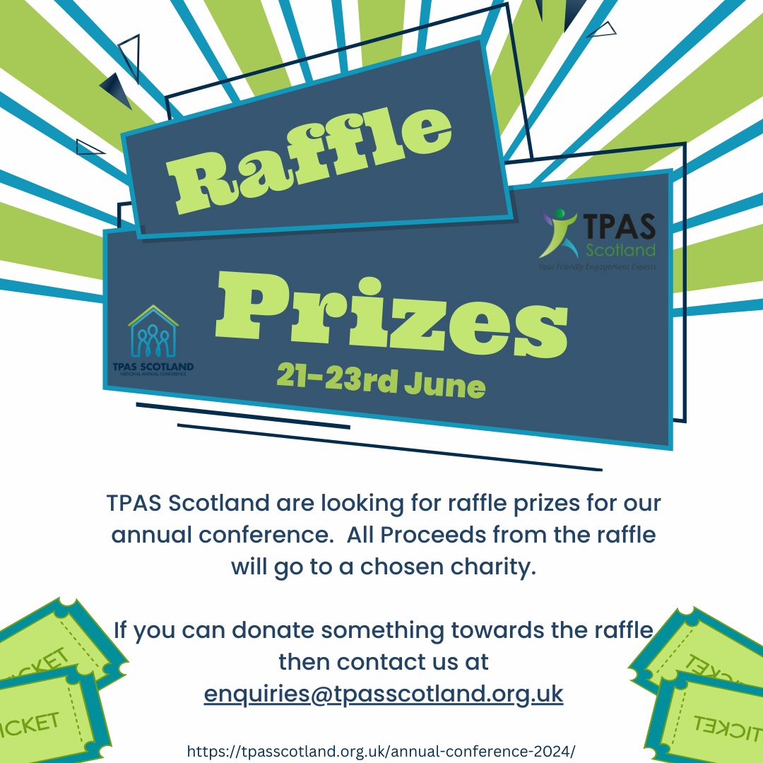Can you or your organisation help by donating a raffle prize? Contact us at enquiries@tpasscotland.org.uk #TPASScotland