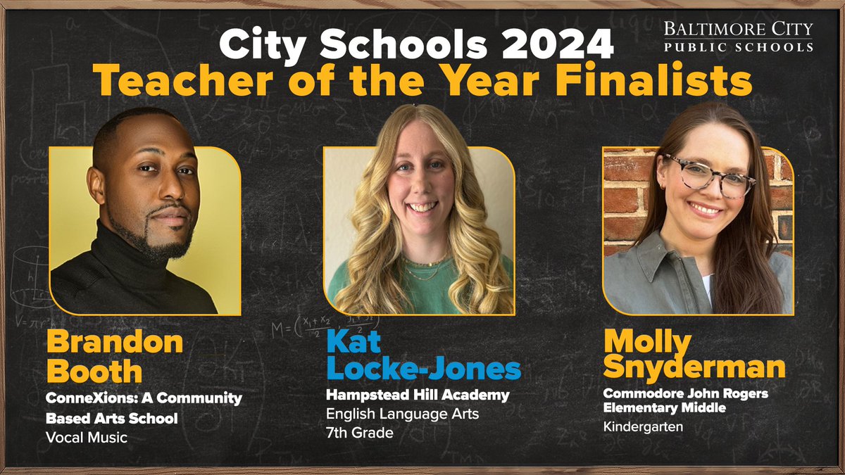 Congratulations to the three finalists for the City Schools Teacher of the Year award! Read all about these amazing educators: baltimorecityschools.org/page/teacher-o…