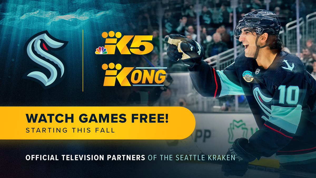 This year, catch the Kraken on KING 5. The Seattle Kraken is partnering with KING 5 to broadcast more than 70 preseason, regular season and postseason games for free over the air. Learn more: king5.com/article/sports…