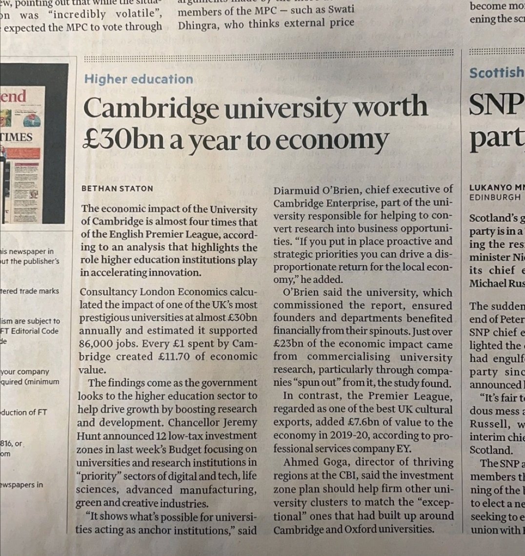 One of the major effects that venture capital has on the economy decreasing the time taken for university research to achieve commercialisation This is part of the reason that Cambridge University contributes more to the UK Economy than the English Premier league