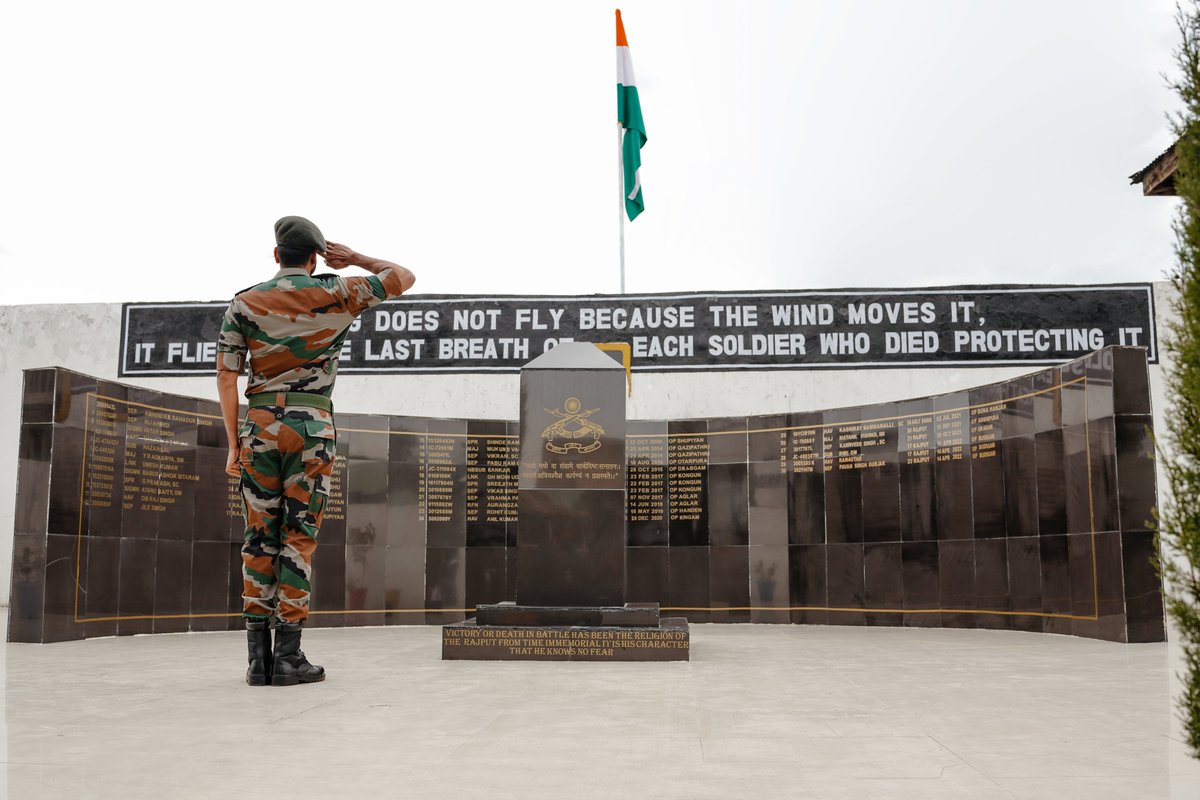 Siva_Kartikeyan's tweet photo. "Our flag does not fly because the wind moves it, it flies with the last breath of each soldier who died protecting it"

Remembering the great #MajorMukundVaradarajan on his 10th death anniversary 🙏🫡

#Amaran https://t.co/UXEz4nu4Vu