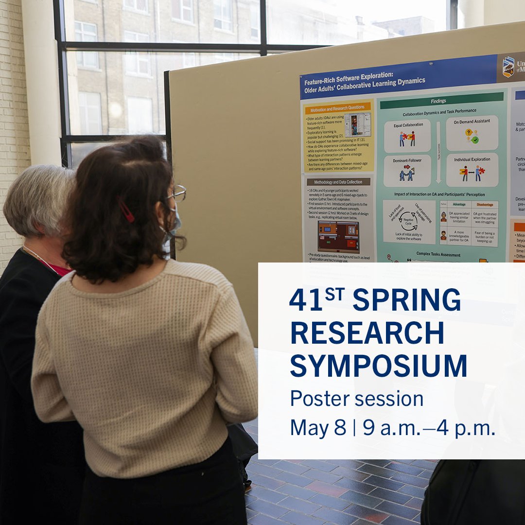 What's the latest aging related research taking place @umanitoba? Meet our students and researchers during the poster session at the Centre's 41st Spring Research Symposium on May 8, on the 2nd flr multi-purpose room, UMSU University Centre. View details: umanitoba.ca/centre-on-agin…