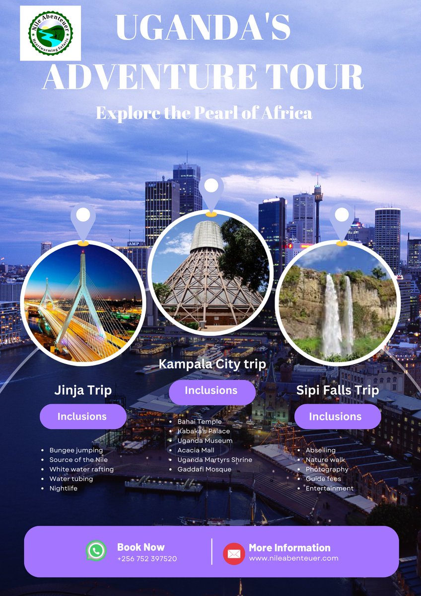 Did you know that you can visit Uganda's urban destinations with Nile Abenteuer Safaris? We've got you covered with our well crafted urban/ City tours right from Entebbe, Kampala to the Capital Adventure in Uganda, Jinja City. Reach out to us for the best tour and travel planning