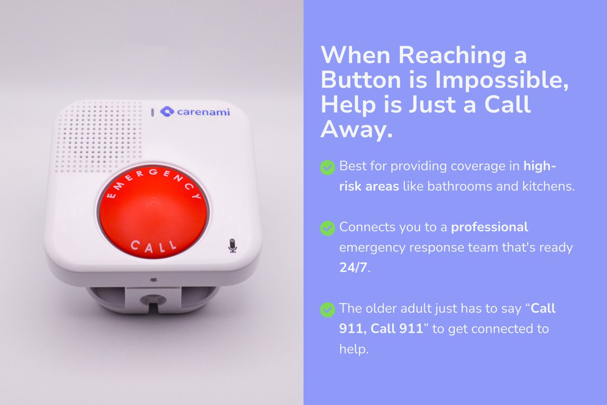 It's a distressing reality that many seniors, despite having traditional medical alert systems in their homes, are unable to call for help when they fall. The reason?

They simply can't reach the care button in their moment of need.

#Carenami #AgeTech #SeniorCare #AgingInPlace