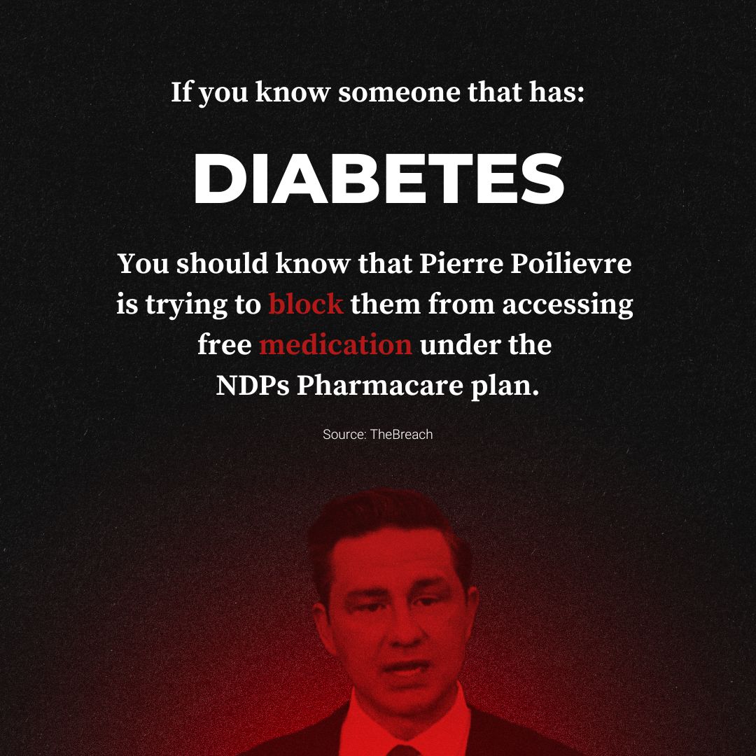 Pierre Poilievre has filed a motion to block Pharmacare. This will take away free access to life-saving medications for millions of Canadians. Our @NDP team will not let this happen. Sign our petition to help protect Pharmacare: ndp.ca/protect-pharma…