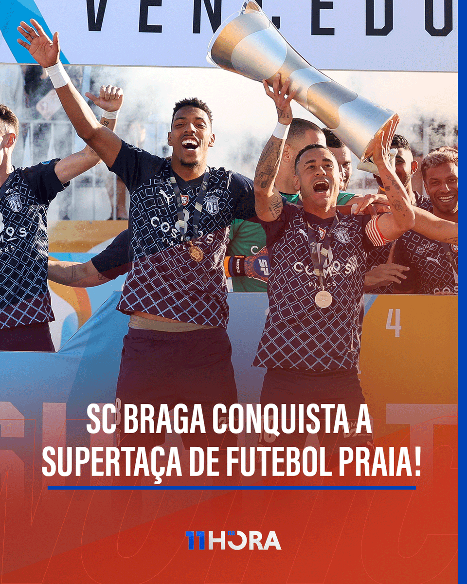 O SC Braga vence pela 𝗧𝗘𝗥𝗖𝗘𝗜𝗥𝗔 consecutiva a Supertaça de Futebol Praia! 🏝️🏆 #Canal11 #FutebolEmPortuguês
